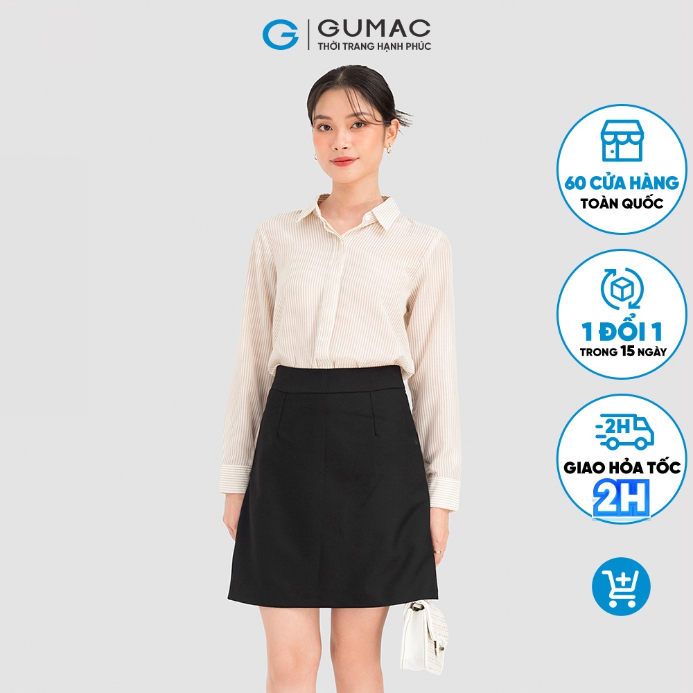 Áo sơ mi nữ GUMAC nhiều màu kiểu công sở tay dài thanh lịch AC08033