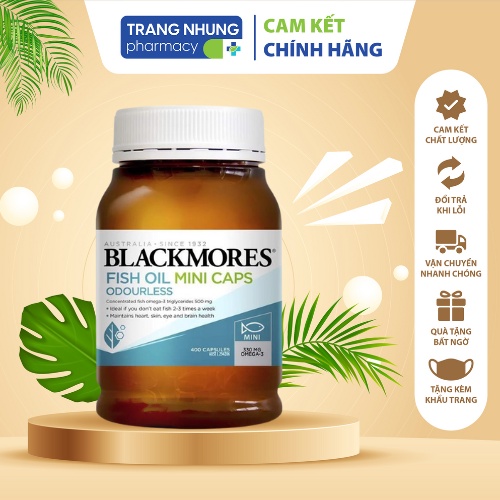 Dầu Cá Không Mùi Blackmores Odourless Fish Oil Mini Caps Bổ Sung Omega3 Tốt Sức Khỏe Bổ Mắt