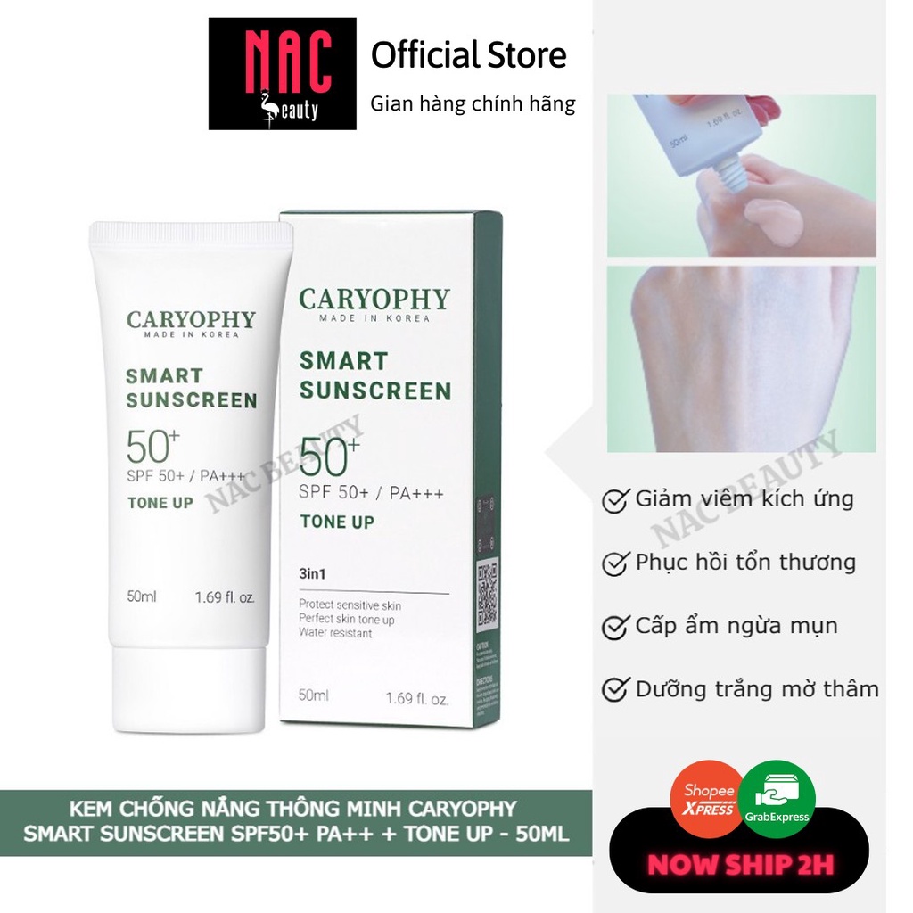 Kem chống nắng thông minh Caryophy Smart Sunscreen SPF50+ PA++ + TONE UP