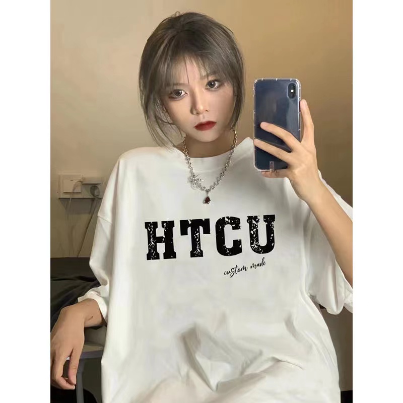 NRVP Áo Thun Unisex Mùa Hè Dáng Suông Tay Cộc Phong Cách Hàn Quốc Cho Nam Nữ