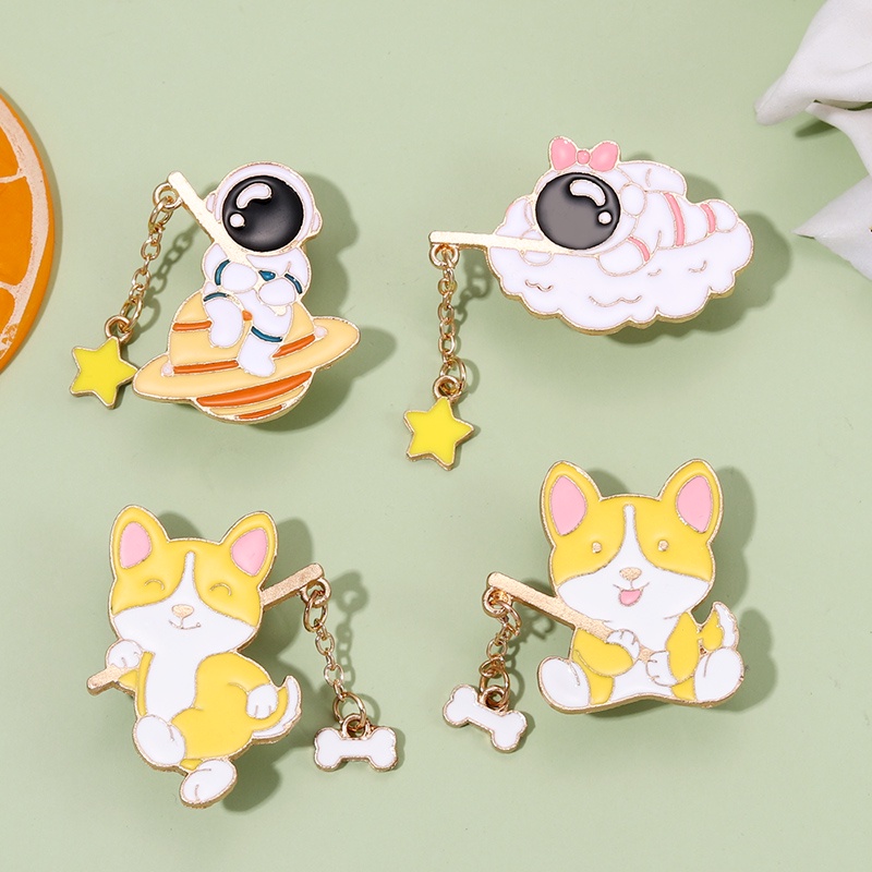 Huy Hiệu Cài Áo Hình Động Vật Dễ Thương