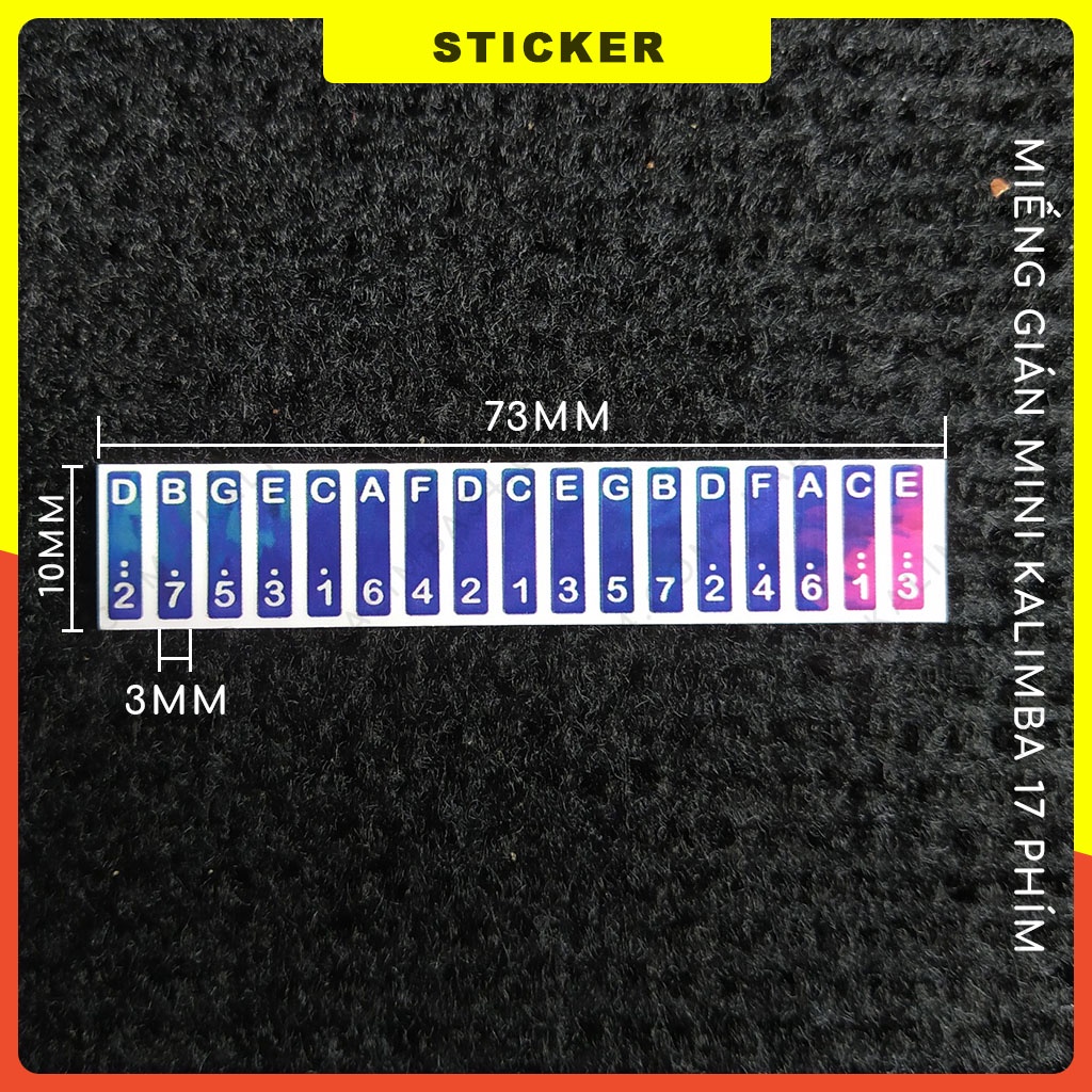 Sticker mini trang trí đàn kalimba nhiều màu, Sticker nhỏ gọn dán phím kalimba tiện dụng D73mm R10mm