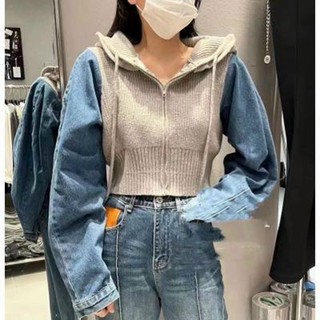 ÁO KHOÁC LEN PHỐI JEANS