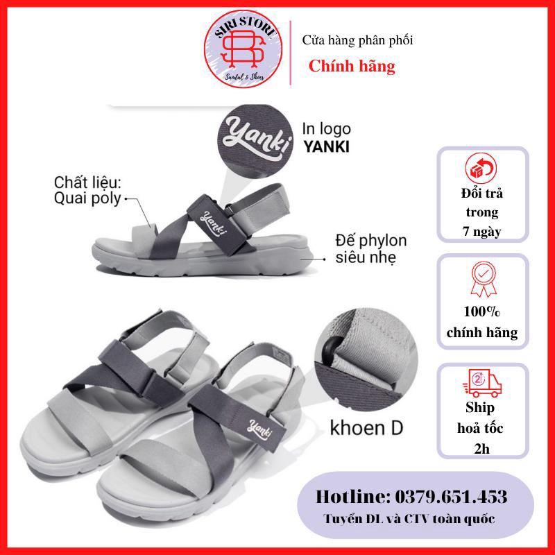 Giày Sandal Yanki Nam Quai Chữ Z Chéo Đế Cao Su Quai Dù Đi Học Đi Làm Đi Chơi Full Size YY021G - Siristore