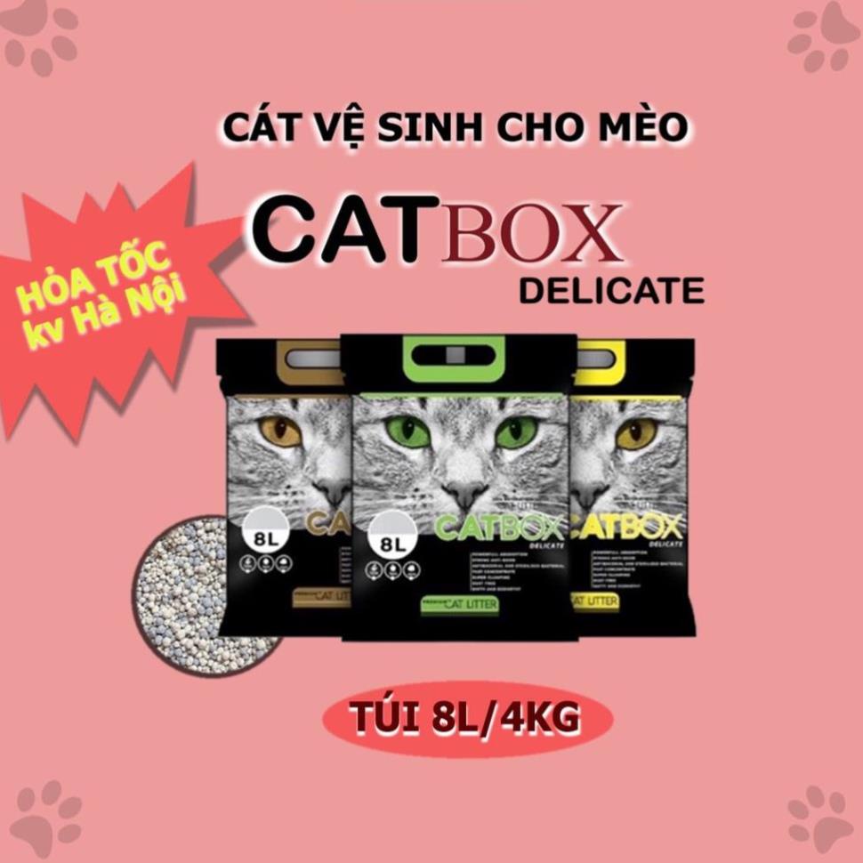 Cát Vệ Sinh Cho Mèo Khử Mùi Hôi, CATBOX Luxury, Delicate 8L Các Mùi Hương - Pet Max