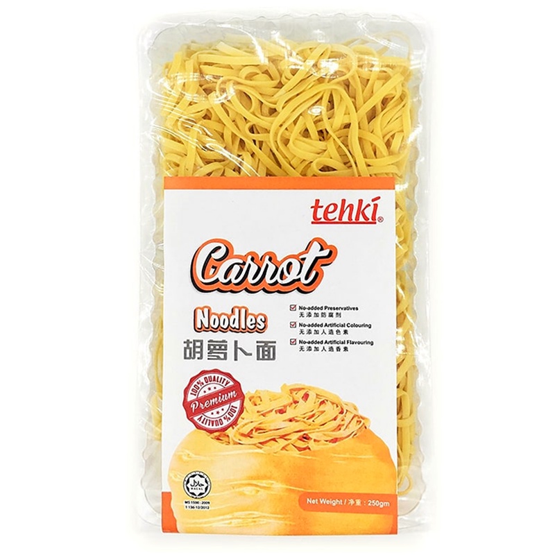 Mì Ramen Rau củ Tehki Gói 250g (cà rốt, tinh than tre, bí đỏ, rau bina) - chính hãng, nhập khẩu Malaysia