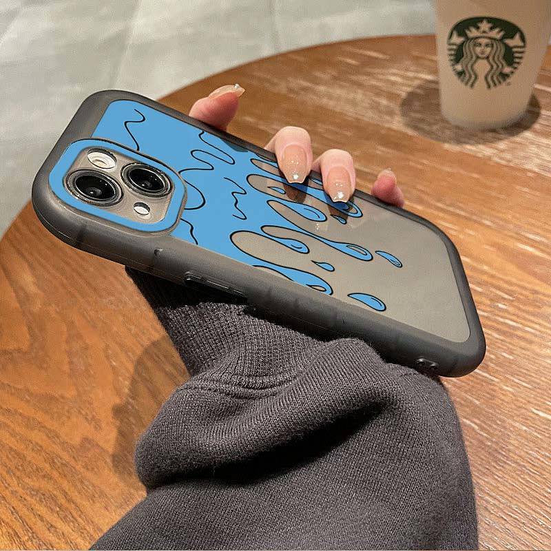 Ốp điện thoại họa tiết graffiti xanh dương thích hợp cho iphone14/13pro  11 12promax Iphone 7 Plus XR xs xsmax