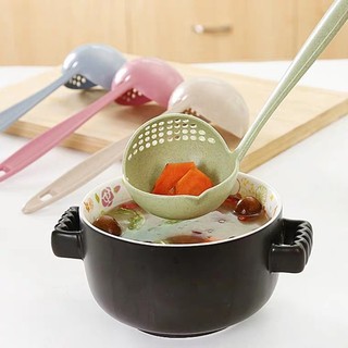 Muôi / muỗng múc canh lúa mạch, lúa mì có lỗ 2 trong 1