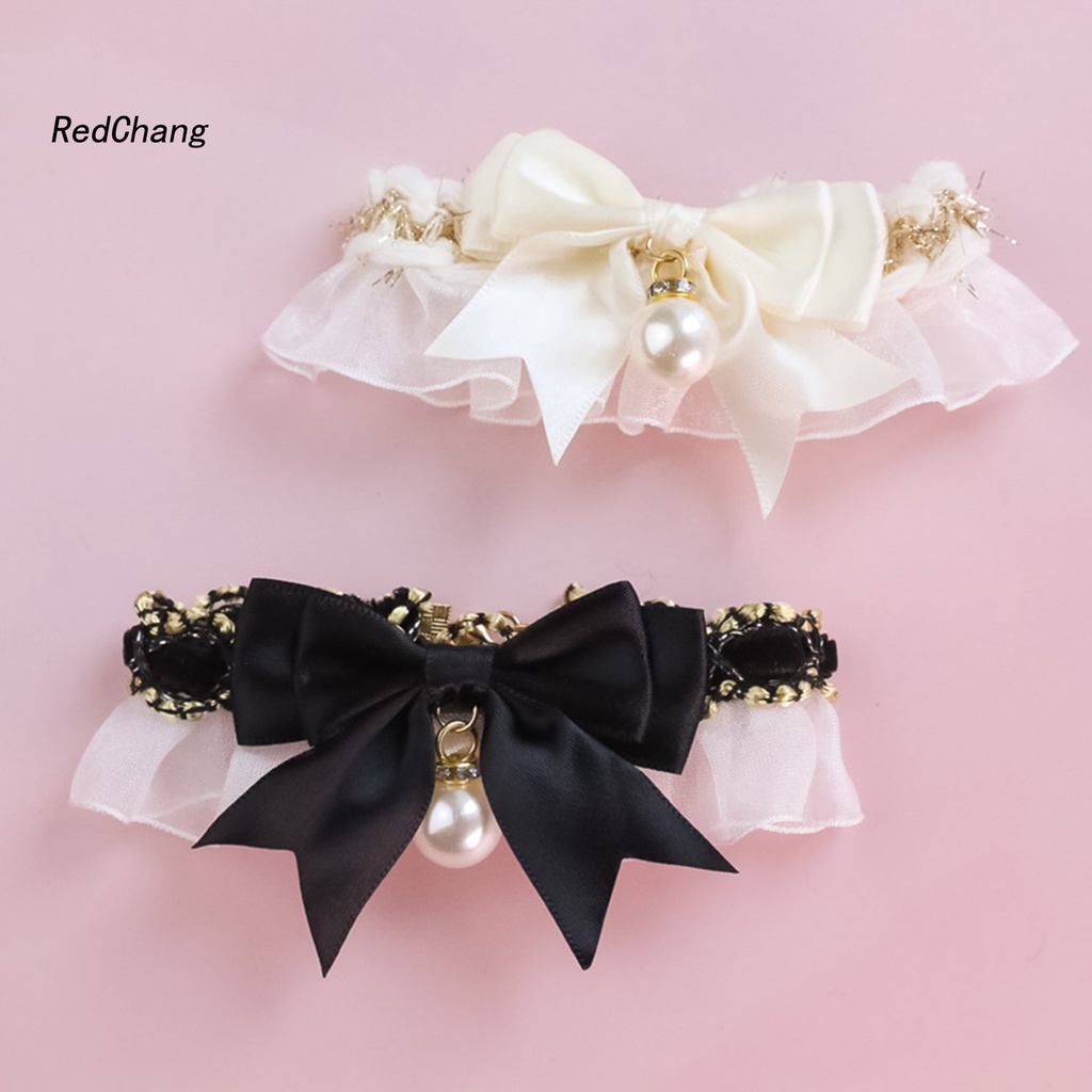 Redchiang Vòng Cổ Thú Cưng Thiết Kế Khóa Tôm Hùm Không Gây Kích Ứng Thân Thiện Với Da Dễ Mặc Trang Trí Phong Cách Thắt Nơ Bằng Polyester