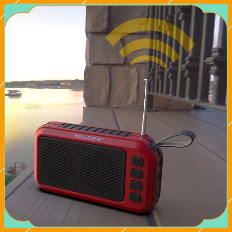 Loa Bluetooth mini 5.0 KOLEER S28, Loa tích hợp pin năng lượng mặt trời tự sạc đầy nhỏ gọn cho điện thoại laptop pc