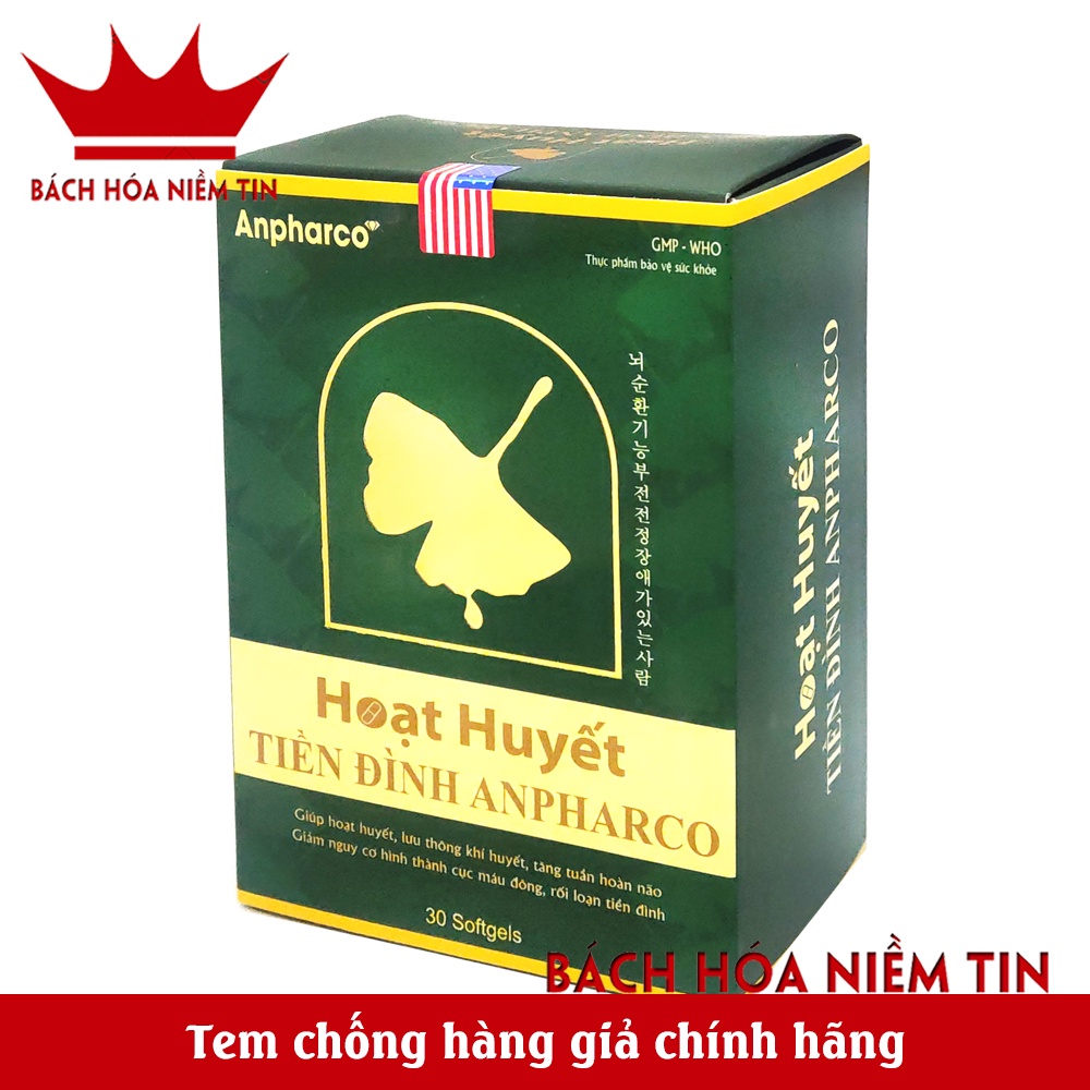 Hoạt Huyết Tiền Đình Anpharco Nattokinase 2024 làm tan huyết khối, tăng cường lưu thông máu, bền vững thành mạch