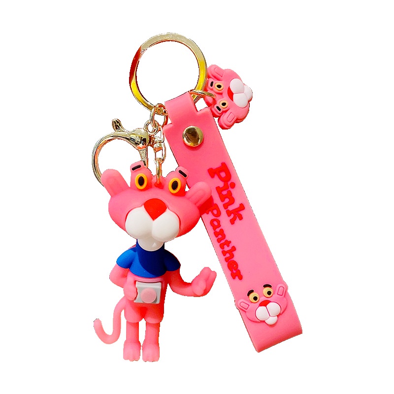 Móc Khóa Hình Báo Hồng Hoạt Hình Bằng Epoxy Sáng Tạo