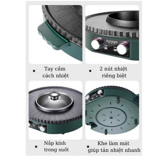 BẾP LẨU NƯỚNG ĐIỆN TRÒN THIẾT KẾ 2 TRONG 1