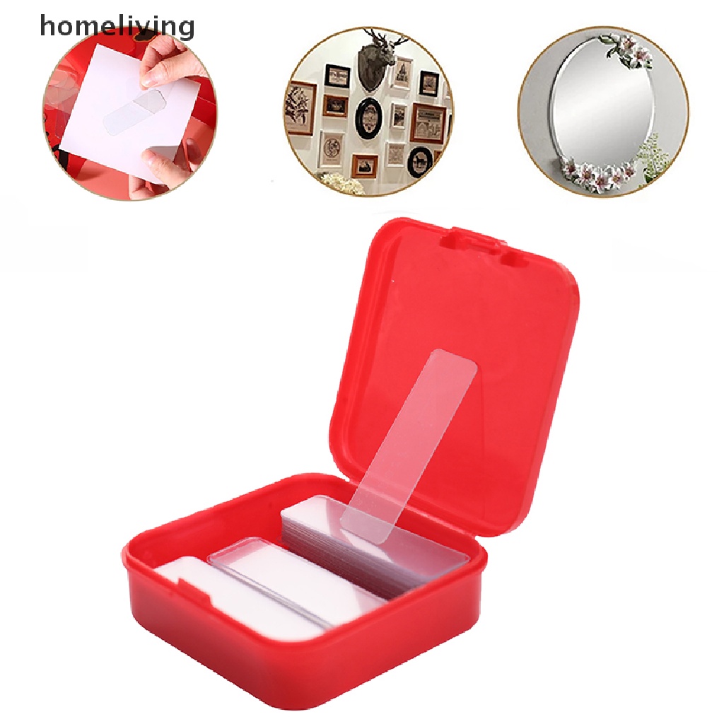 Hộp 60 Băng Keo Hai Mặt Hình Vuông Siêu Dính Chống Thấm Nước Trong Suốt Không Để Lại Dấu Vết