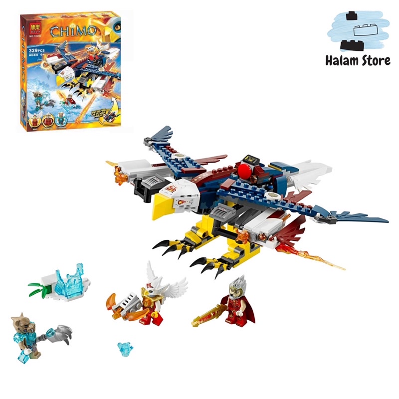 Đồ chơi xếp hình non-lego Chima Bela 10292 70142 Eris's Fire Eagle Flyer - Mô hình lắp ráp Phi cơ đại bàng lửa của Eris