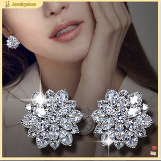 {jewelrystore} Khuyên tai đính đá hình bông hoa phong cách thanh lịch và sang trọng
