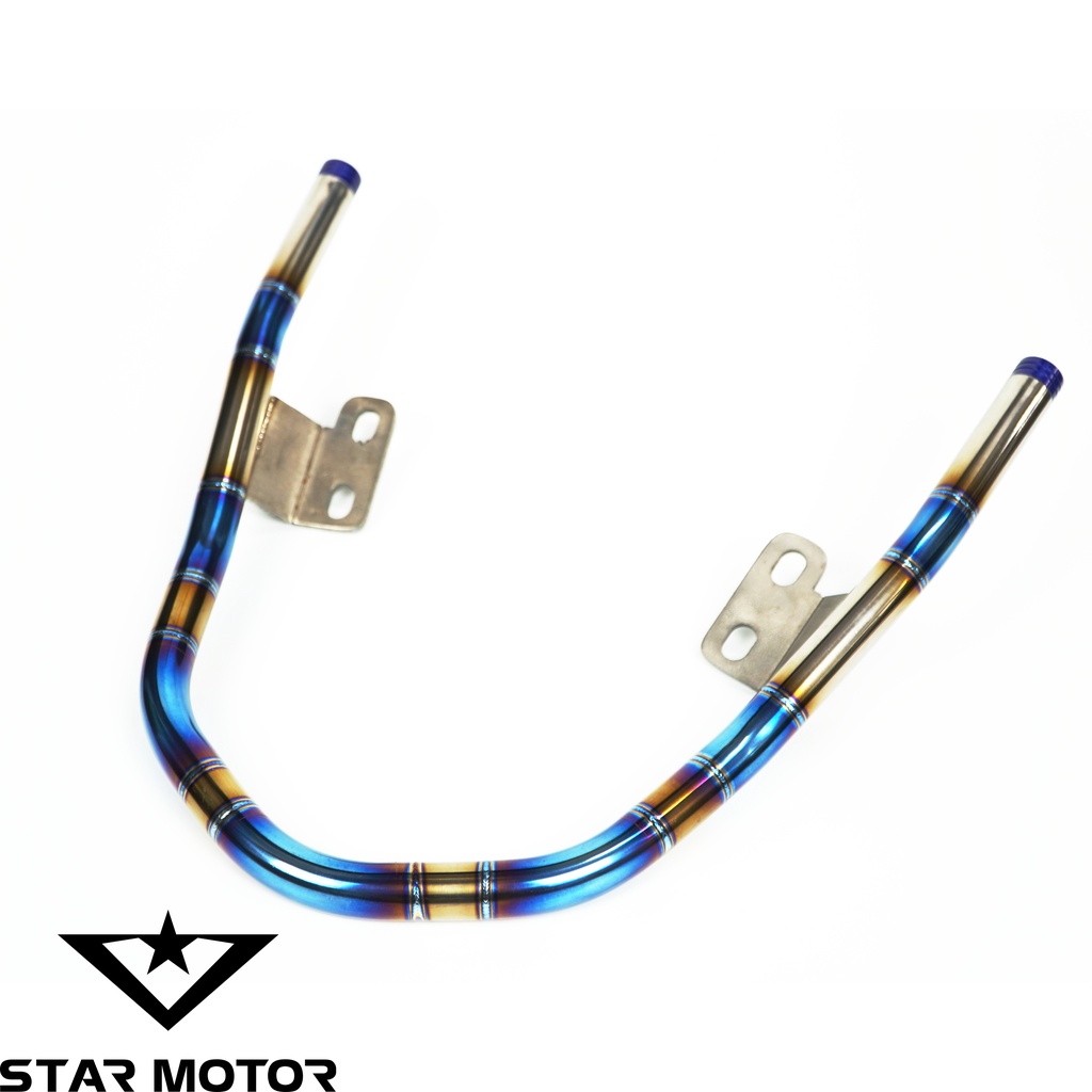 Tay xách, cảng sau Titan bóng mẫu Trần Thuận dành cho Wave 50,100,110, RSX 110 đầu chụp nhôm xanh