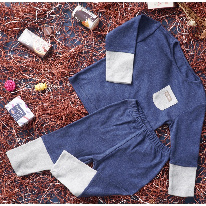 Bộ nỉ dài tay phối túi cookie cho bé