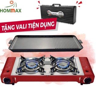 Bếp gas đôi du lịch Maxsun MSD-5800S (Tặng kèm vỉ nướng + hộp đựng có quai xách)/ Bảo Hành 12 Tháng