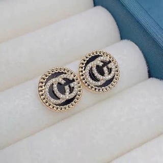 Khuyên tai gc đính đá tròn nụ