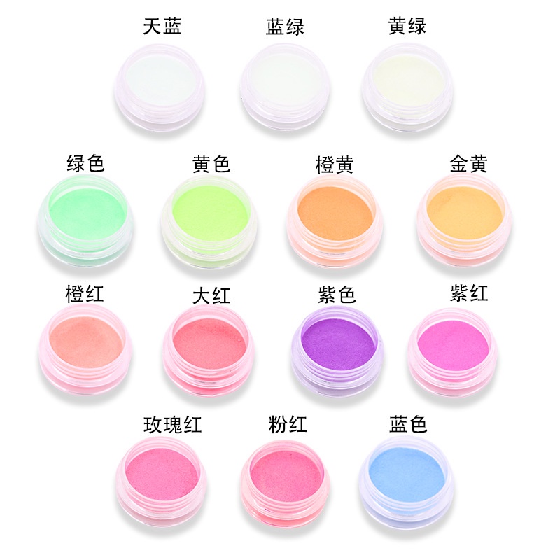 Bột Dạ Quang Đầy Màu Sắc Trang Trí Móng Tay Nghệ Thuật