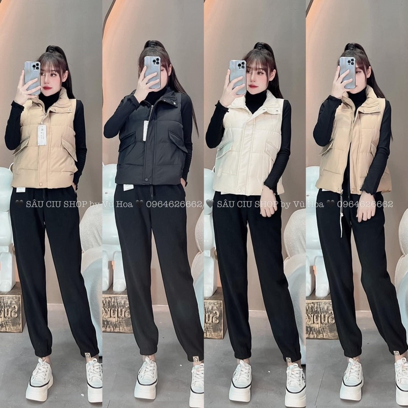Áo phao gile túi chéo hàng Quảng Châu