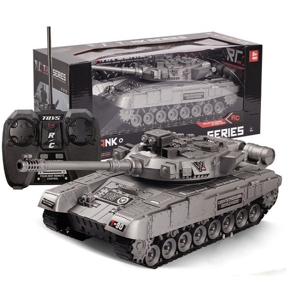 Trò chơi xe tăng điều khiển chạy bằng xích dùng pin sạc phát nhạc có đèn