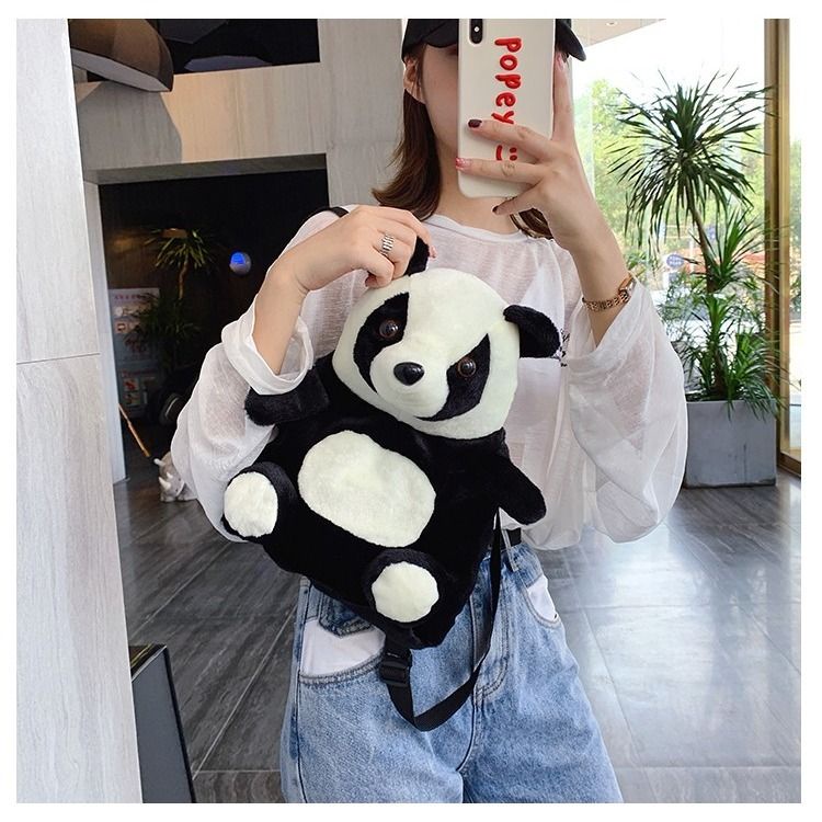 Ba Lô Hình Gấu Trúc / Kỳ Lân Bằng Vải Bông Kích Thước Nhỏ Vừa / Lớn Phong Cách Hàn Quốc Chất Lượng Cao Cho Bé Trai / Bé Gái