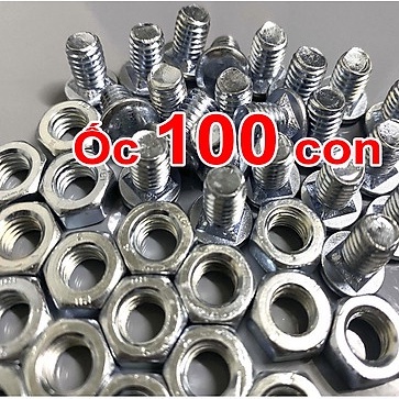 Combo từ 100 con đến 400 con ốc bắt kệ sắt v lỗ ( Ốc và tán)