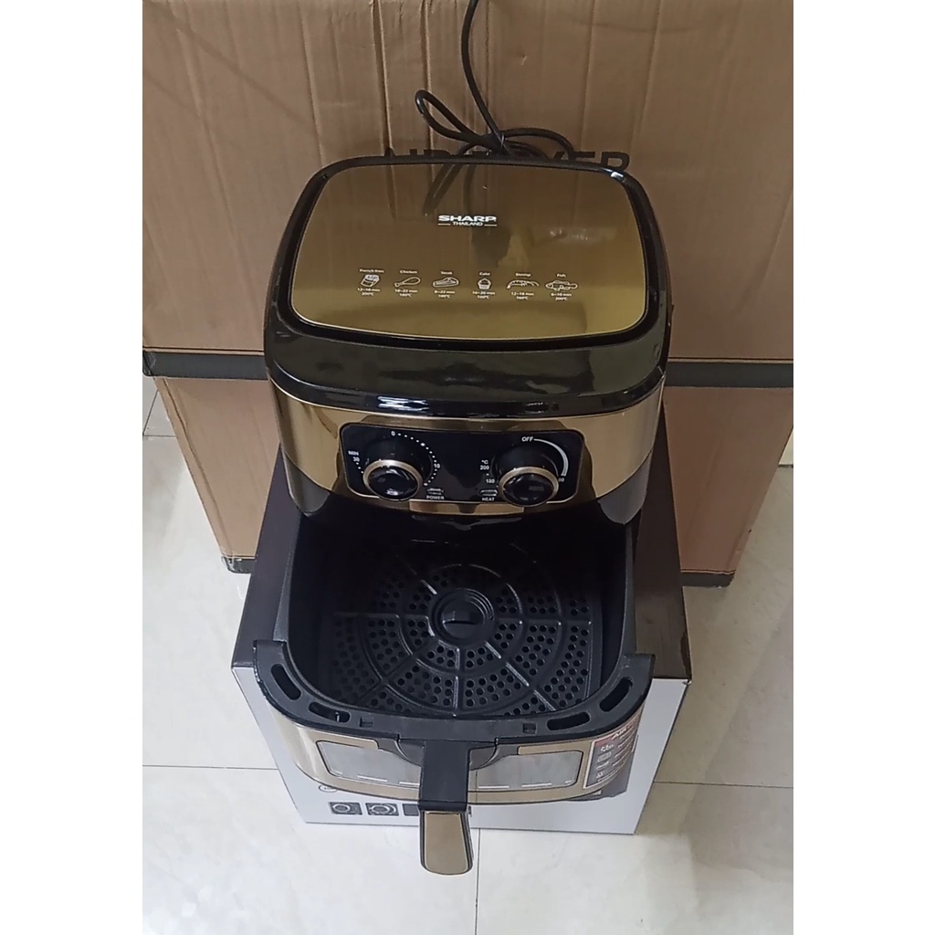 Nồi chiên không dầu sharp 10L, 12L có kính hàng chính hãng nhập khẩu Thái Lan