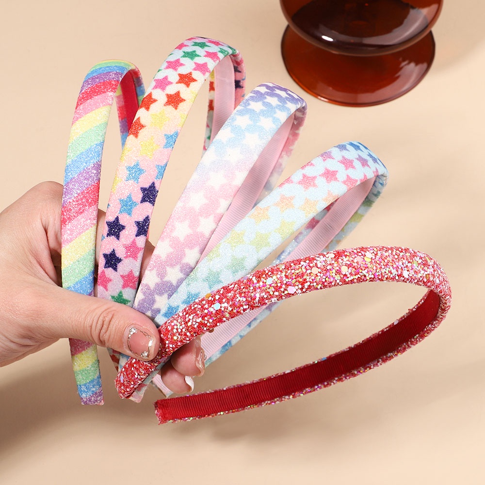 RainBow Bows 1 Băng Đô Cài Tóc Hình Ngôi Sao / Cầu Vồng Lấp Lánh Dễ Thương Cho Bé Gái