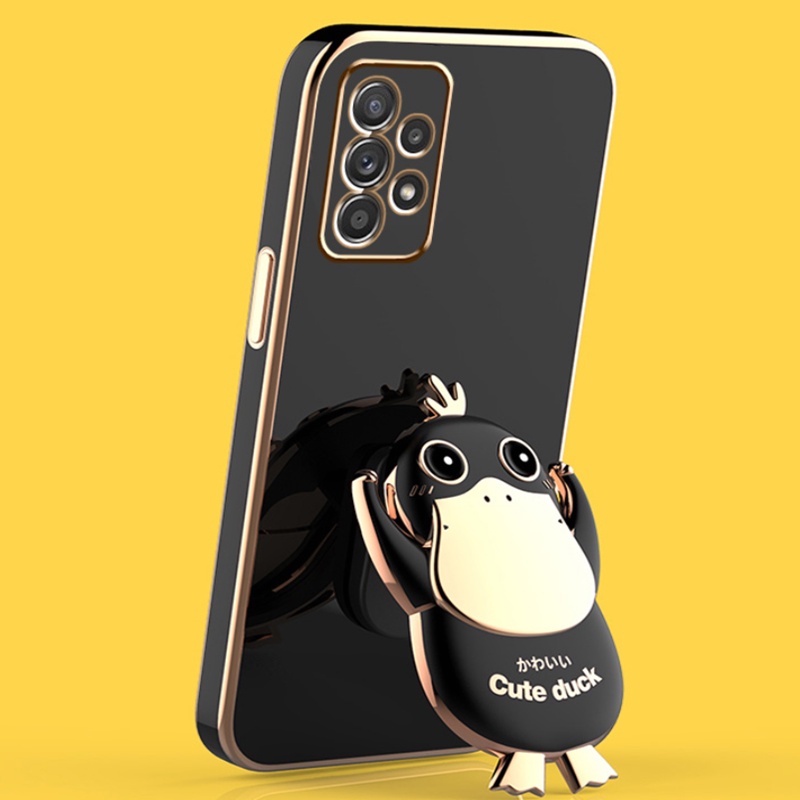 Ốp Lưng Điện Thoại Có Giá Đỡ Hình Vịt 3D Đáng Yêu Thời Trang Cho Samsung Galaxy A73 A53 A33 5G A23 A13 4G M53 F13