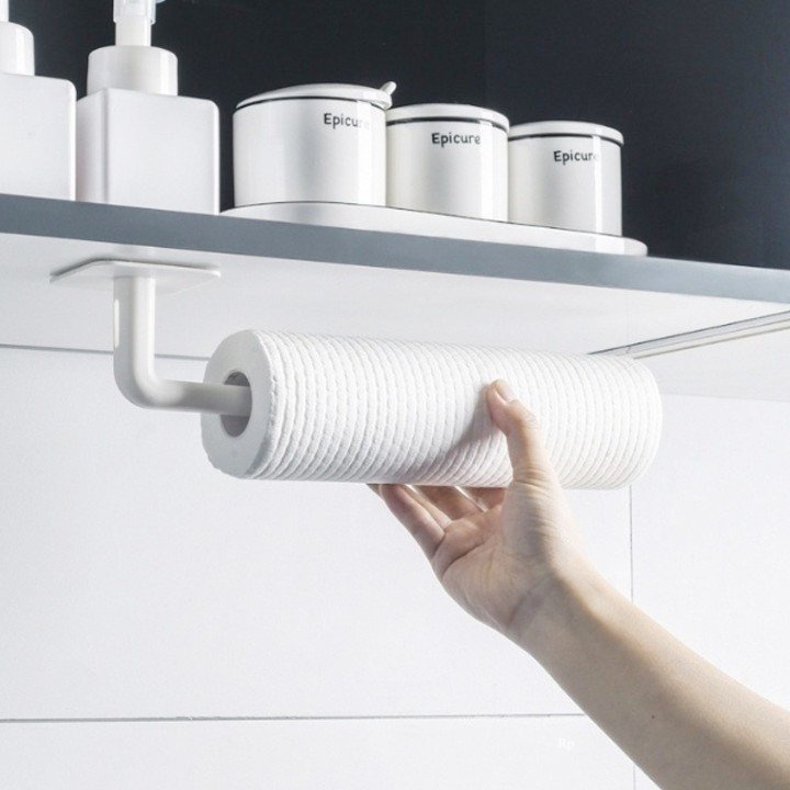 Giá Dán Tường Treo Cuộn Giấy, Móc Treo Đồ Chữ L Dính Tường Đa Năng