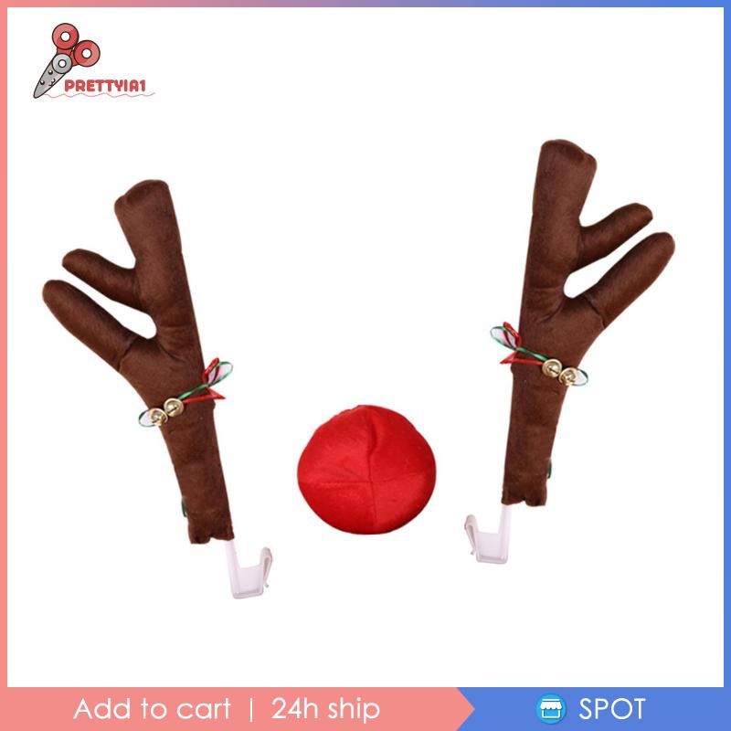 Set 3 Lưới Tản Nhiệt Hình Tuần Lộc Trang Trí Giáng Sinh Cho Xe Hơi / Xe Tải Prettyia1