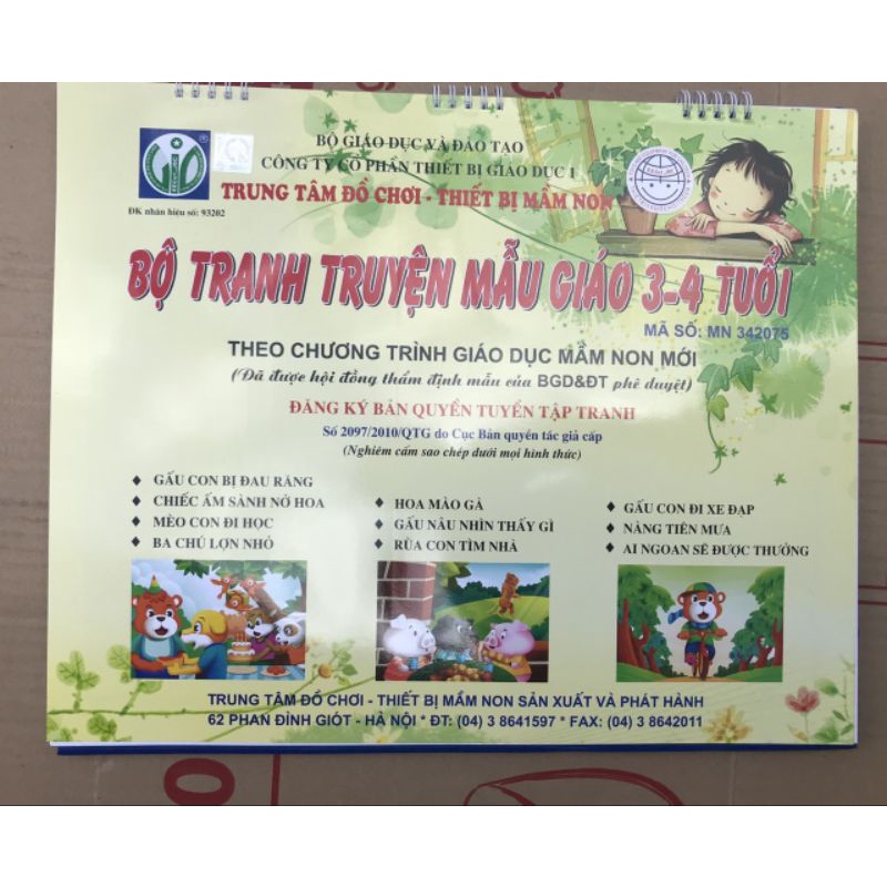 Bộ Chuyện Tranh Mẫu Giáo 3 - 4 tuổi.