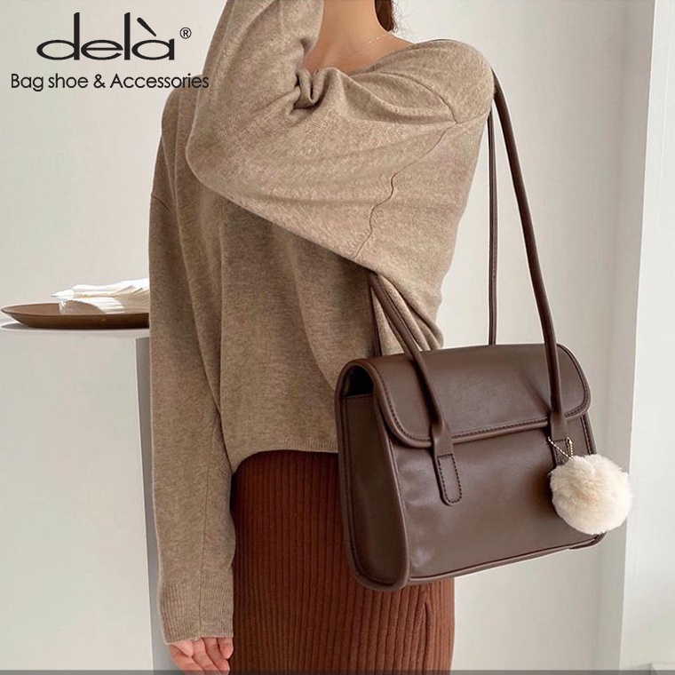 Dela Túi Xách Đeo Vai Hình Vuông Cỡ Nhỏ Thiết Kế Đơn Giản Thời Trang Thu Đông Cho Nữ