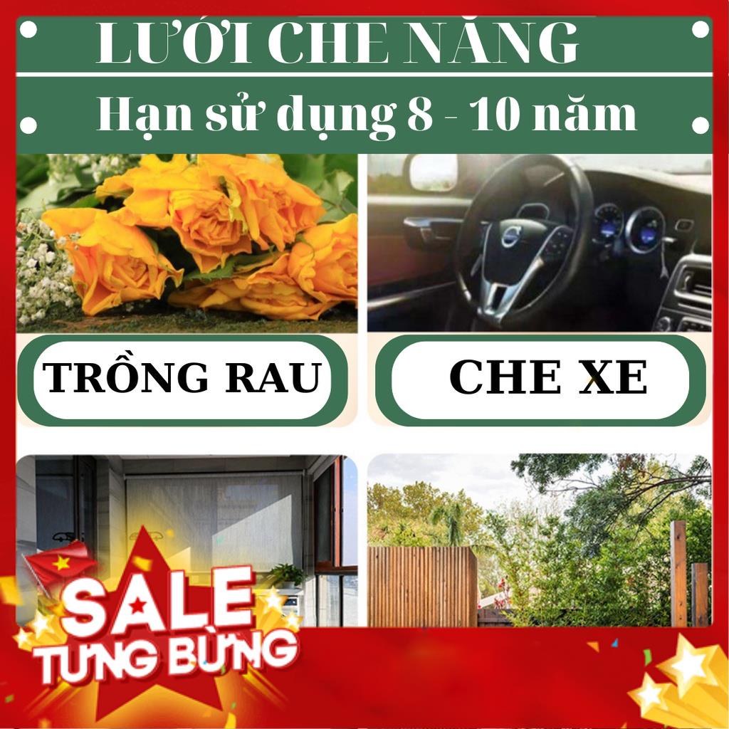 Lưới Che Nắng Nam Việt - Kích Thước 2x4 - Màu Xanh Rêu - May Viền Đóng Khoen Sẵn