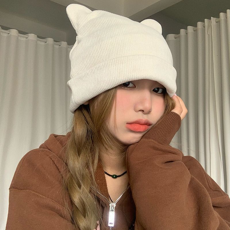 Mũ Dệt Kim Mềm Mại Đính Tai Thỏ / Gấu Nâu Dễ Thương Cho Bé Gái
