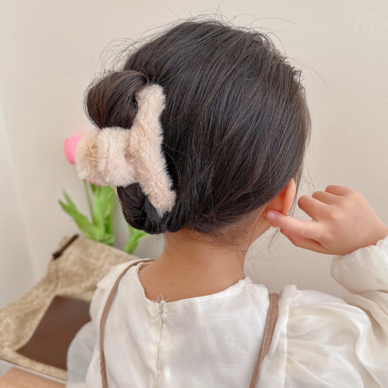 Kẹp tóc càng cua màu sắc kẹo ngọt nhám đáng yêu phong cách Hàn Quốc dành cho bé gái