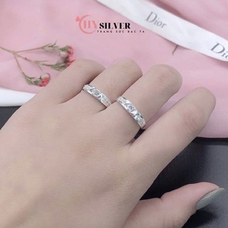 Nhẫn đôi bạc CHY SILVER đính đá nhẹ nhàng bạc ta