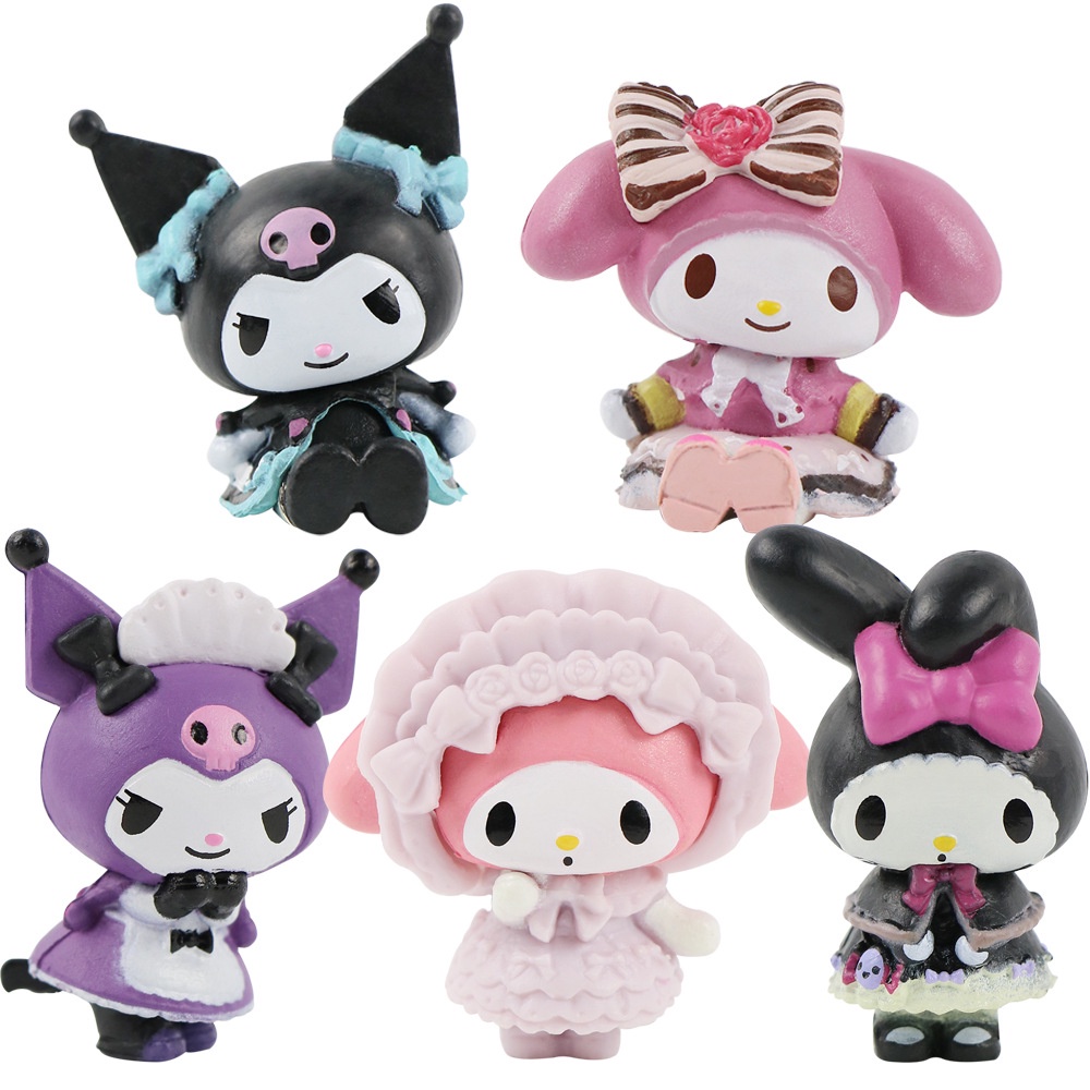 Set 5 Búp Bê Cô Hầu Gái Kuromi Melody Dễ Thương
