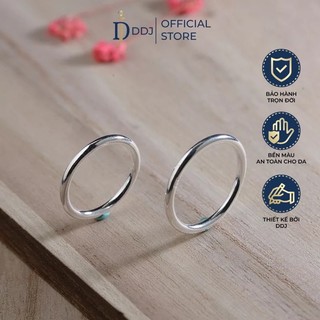 Nhẫn nữ tròn trơn trang sức ddj bạc ta nn004