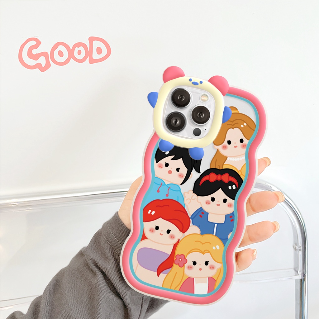 Ốp lưng iphone viền gấu lượn sóng Duck công chúa 6/6plus/6s/6splus7/7plus/8/8plus/x/xr/xs/11/12/13/14/pro/max/plus/plượn