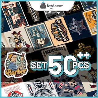 Sticker baber shop - Decal trang trí tiệm cắt tóc, sticker vintage cực chất