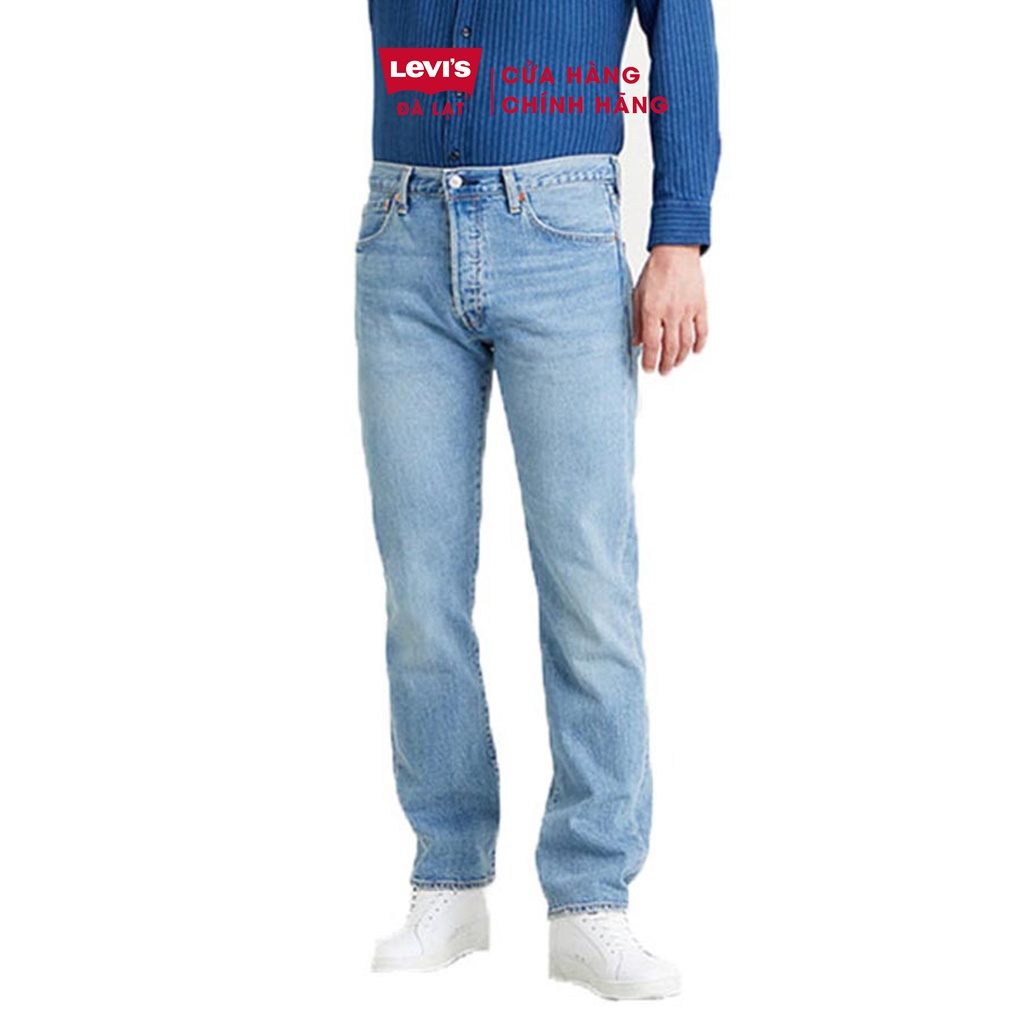 Quần Jeans Levi's Nam Dài dáng xuông màu sáng 501 Straight 00501-3227