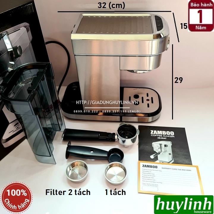Máy pha cà phê Zamboo ZB-95AT - Tặng 500gr cafe - Tự động ngắt nước 1/2 ly