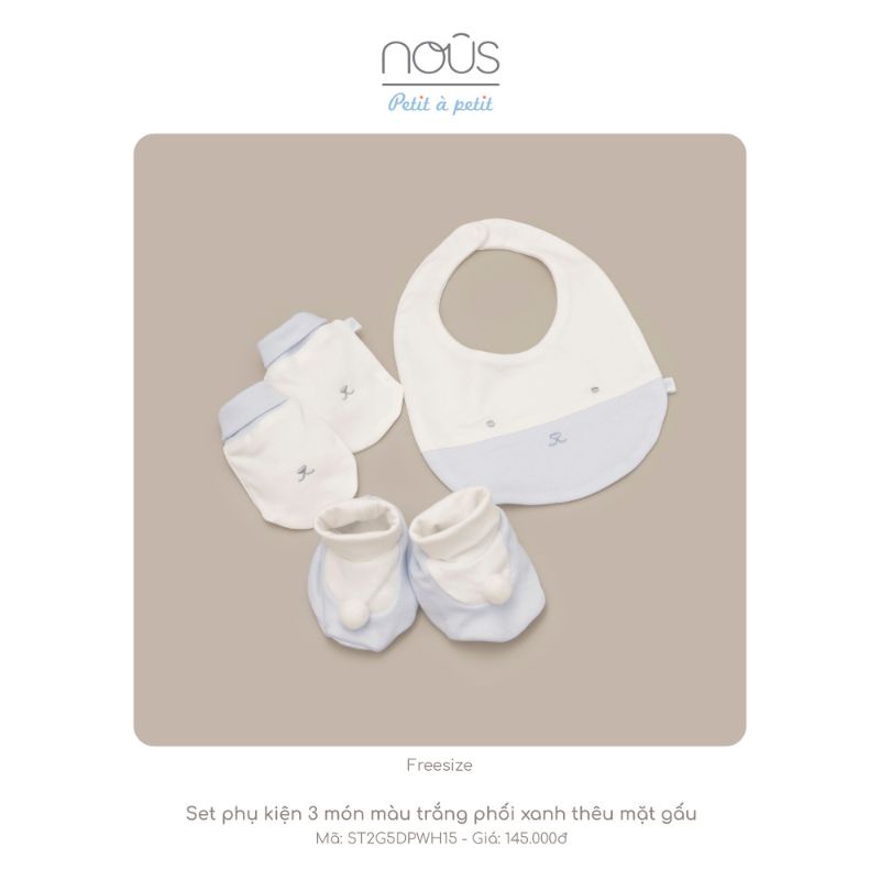 Set phụ kiện 3 món Nous, set phụ kiện mềm mại thông thoáng - Monnie Kids