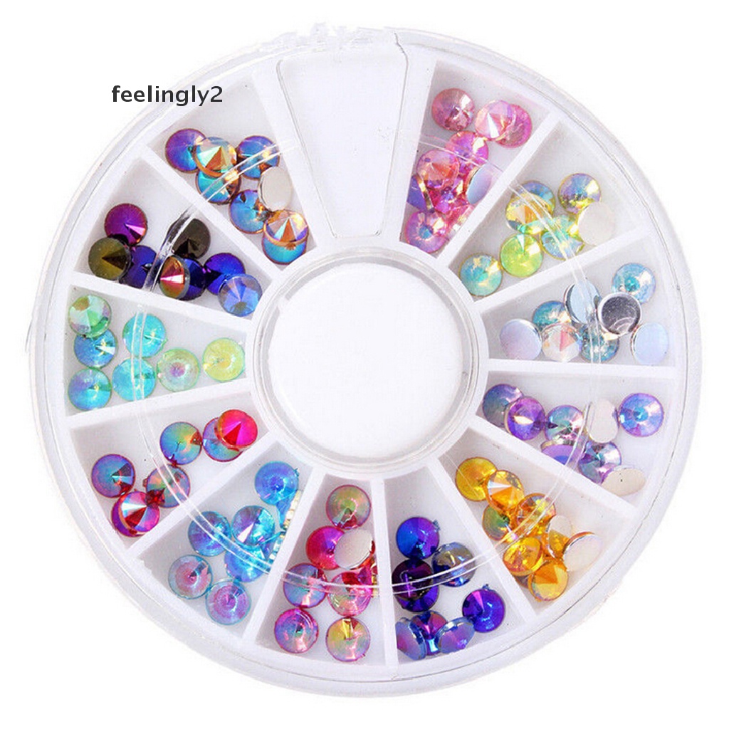 Hạt Đá 3D Lấp Lánh 12 Màu Sắc Trang Trí Móng Tay Nghệ Thuật DIY