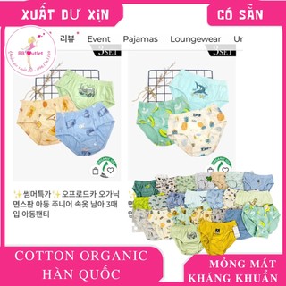 Set 5c quần sịp bé trai ppippilong cotton organic