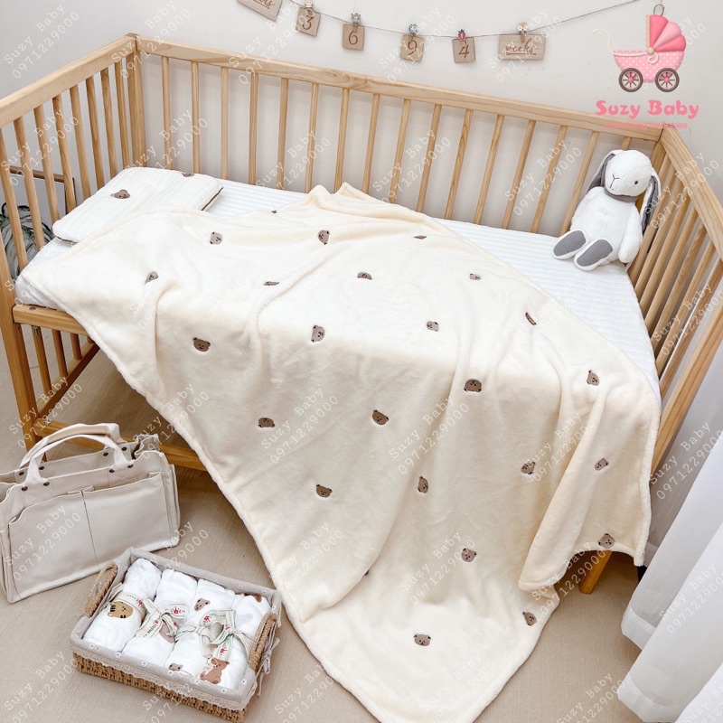 CHĂN LÔNG TUYẾT THÊU HOẠ TIẾT CHO BÉ, Suzy baby